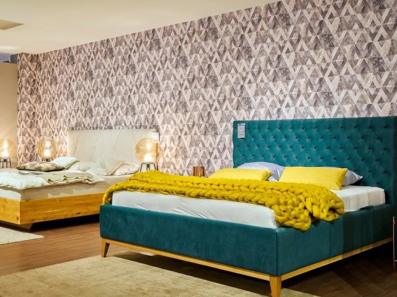 Rug under a double bed