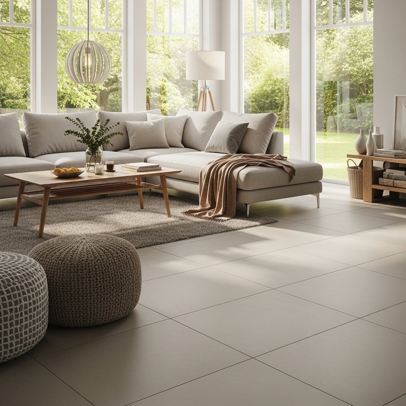 Lobby with tile flooring