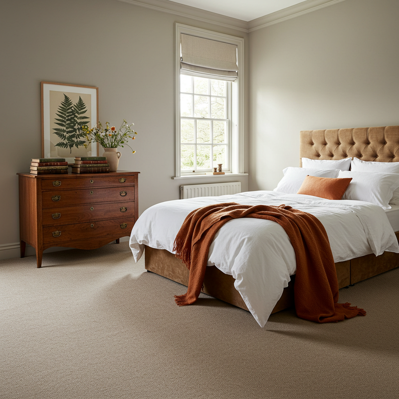 Living room with comfy carpet