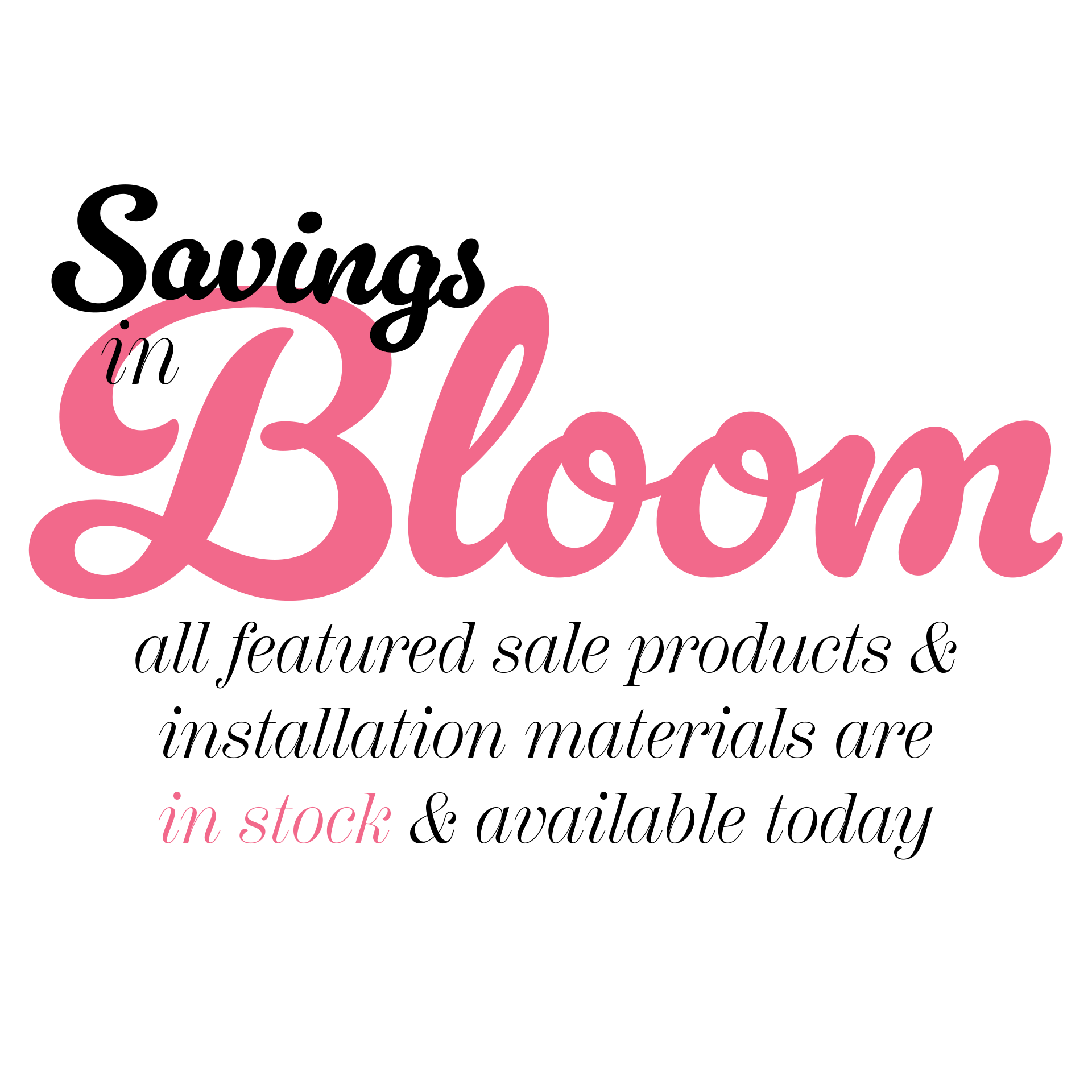 savings in bloom text