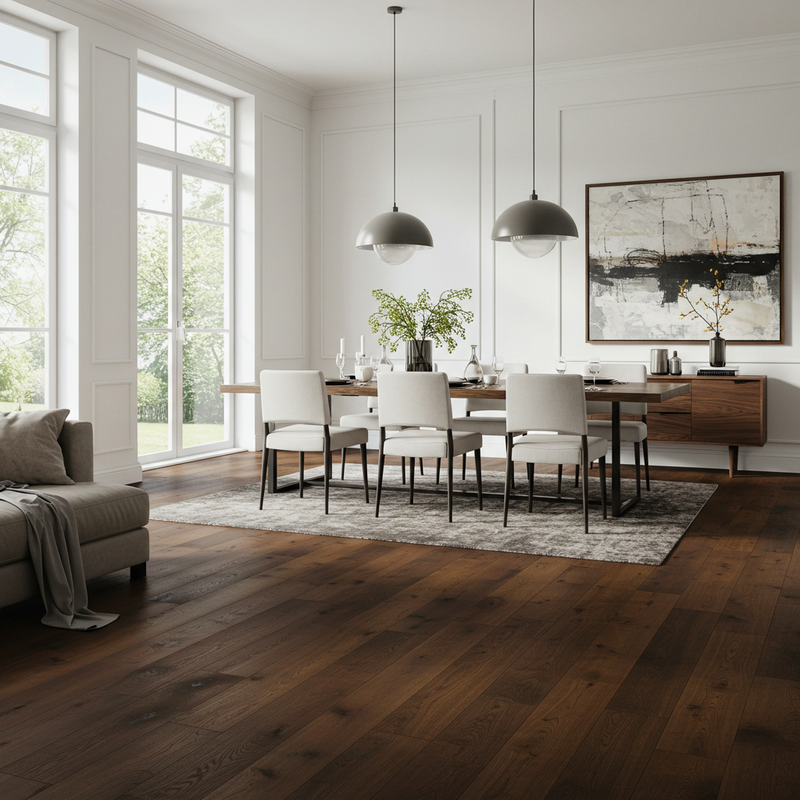 Kitchen with hardwood flooring